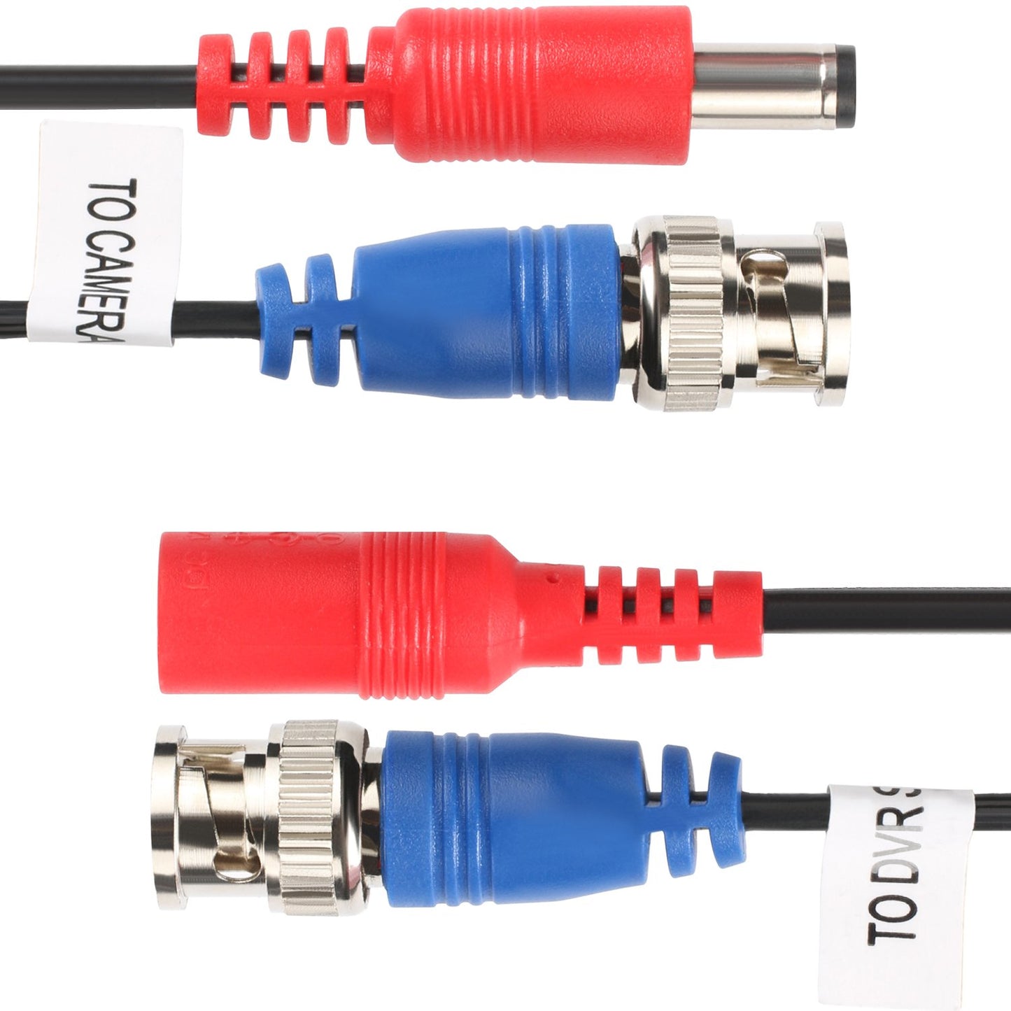 SHD 4Pack 100Feet Video Power Cable - BNC to RCA & BNC Female Connectors for CCTV Security Surveillance System