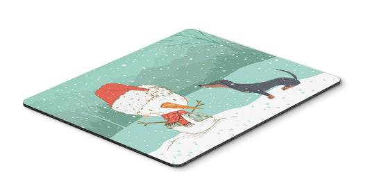 Caroline's Treasures CK2083MP Black Tan Dachshund Snowman Christmas Mouse Pad, Hot Pad or Trivet for Home Office Gaming Working Computers Laptop Mouse