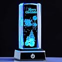 Zerelys 3D Crystal Christmas Gifts for Women with LED Base, Crystal Lamp Christmas Home Room Party Decor Gift for Mom Men(Merry Christmas)