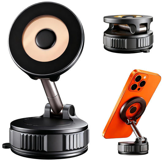 RayLink for MagSafe 360° Adjustable Car Phone Holder, [120LB Suction Cup & 2800gf Force] for Magnetic Phone, One-Hand Release Mount for iPhone