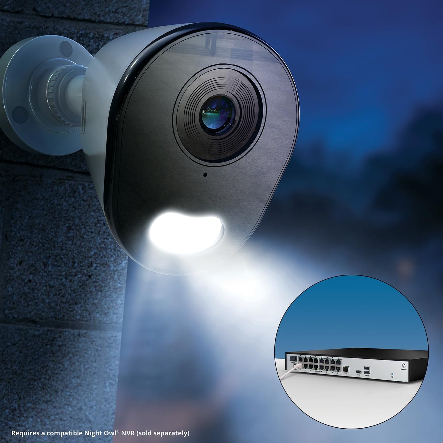Night Owl Wired IP 4MP Deterrence Camera with 2-Way Audio - 2 Pack - White