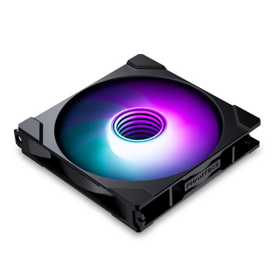 Phanteks M25-140 Gen2, 140mm ARGB High Performance Cooling Fans, Daisy-Chain Unified Fan Frame, Infinity Mirror hub, Single Cable Connection, Black