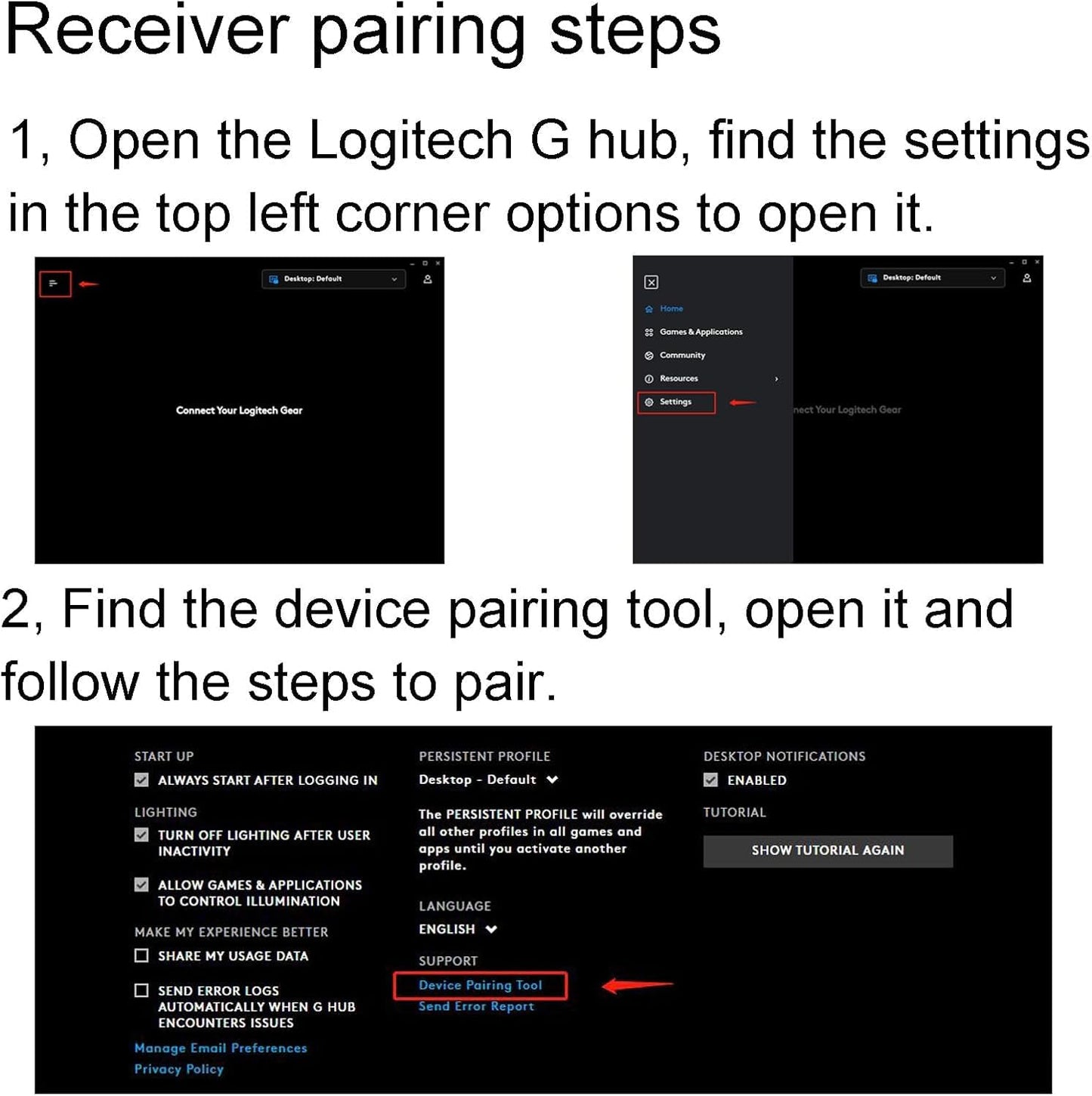USB Dongle Mouse Receiver Adapter Replacement for G304 G305 Wireless Gaming Mouse