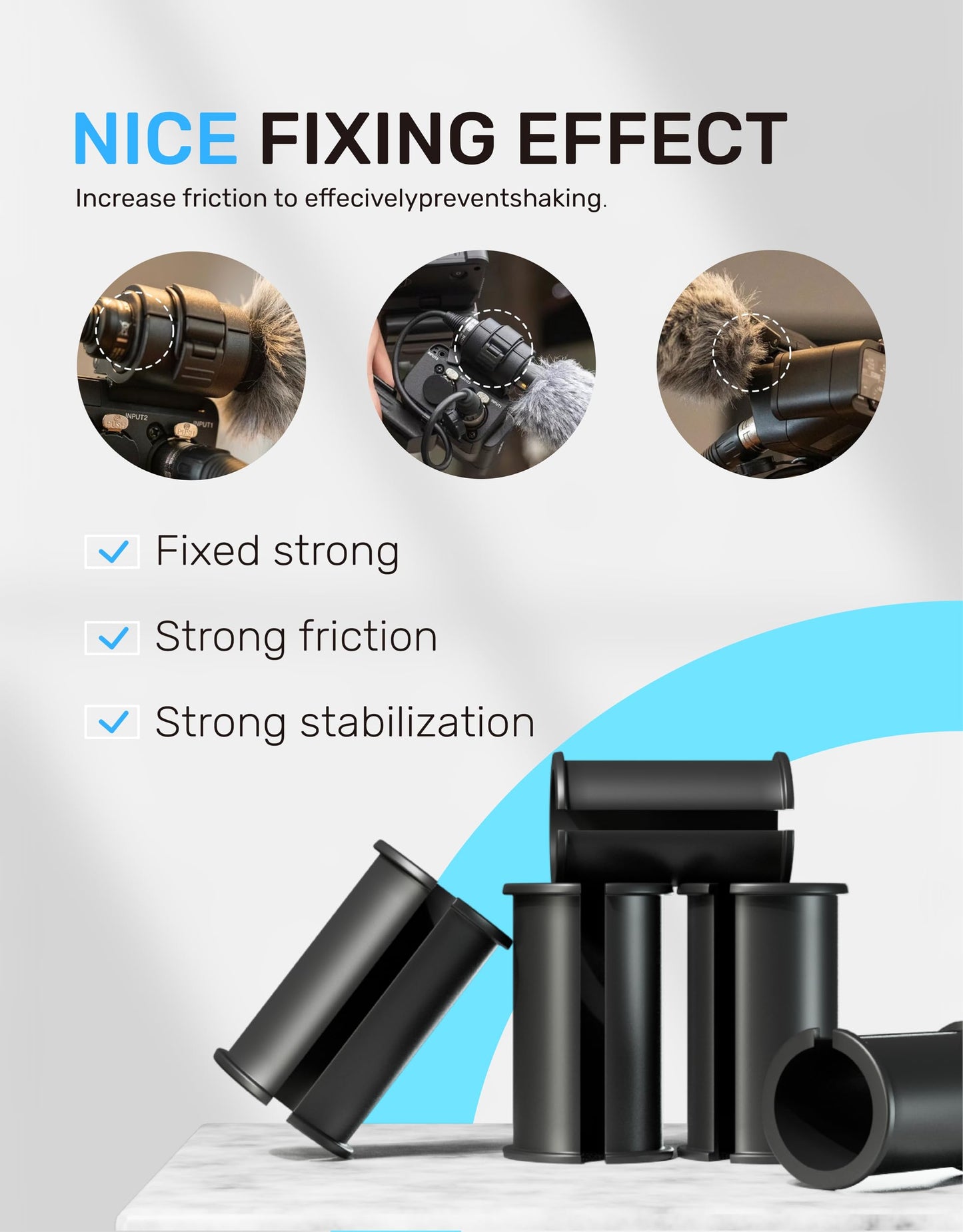 5pcs Microphone Shock Mount Rubber Sleeve, Compatible with Sony Camcorder Rode NTG, Sennheiser MKH Shotgun Mic FX3,FS7,FX6,FX8,FX9,NX80,FS5
