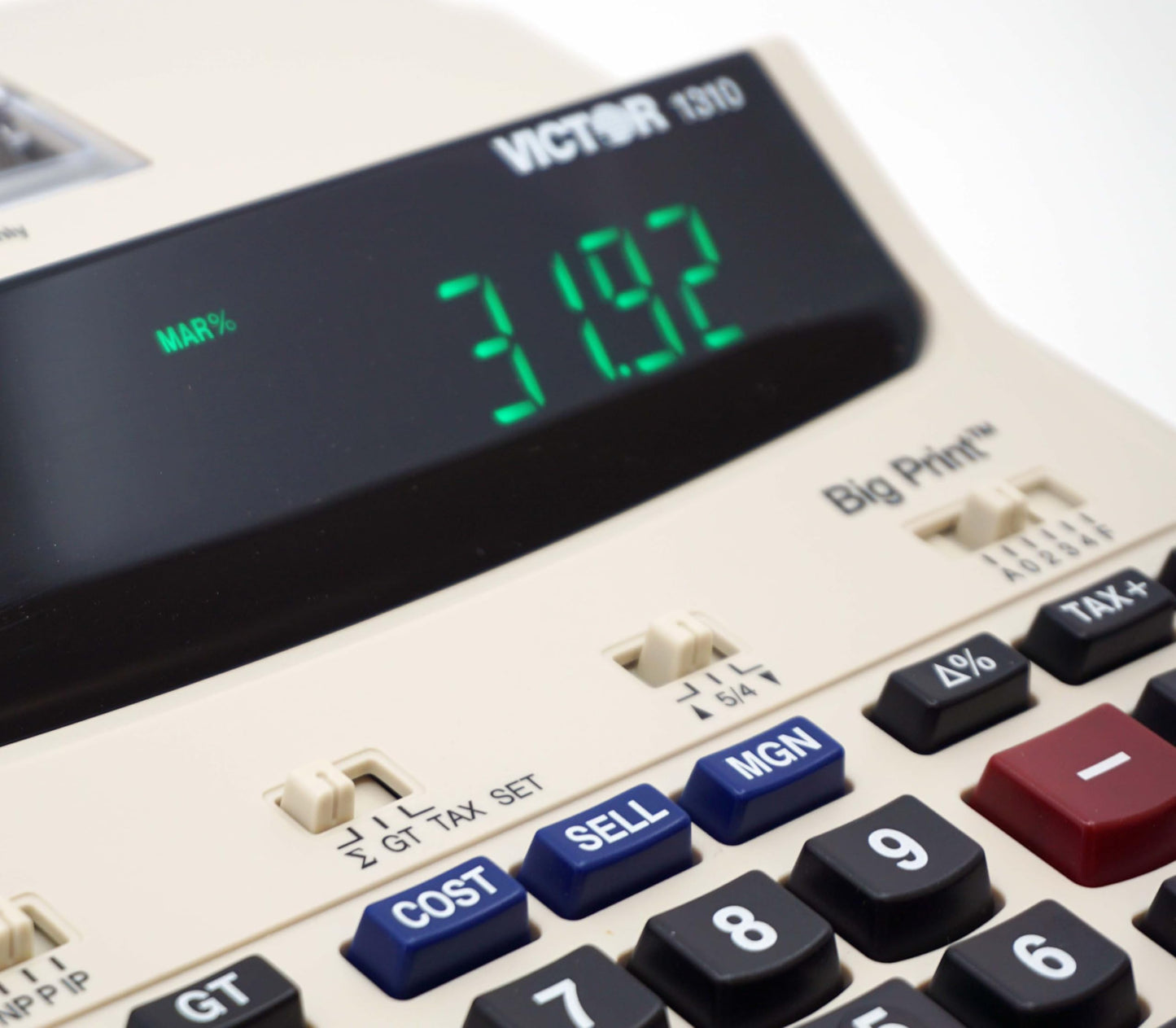 Victor 1310 Big Print Printing Calculator, 12-Digit LED Display, Fast Ink-Free Printing (8.0 LPS), Cost/Sell/Margin Keys, Advanced Business Functions