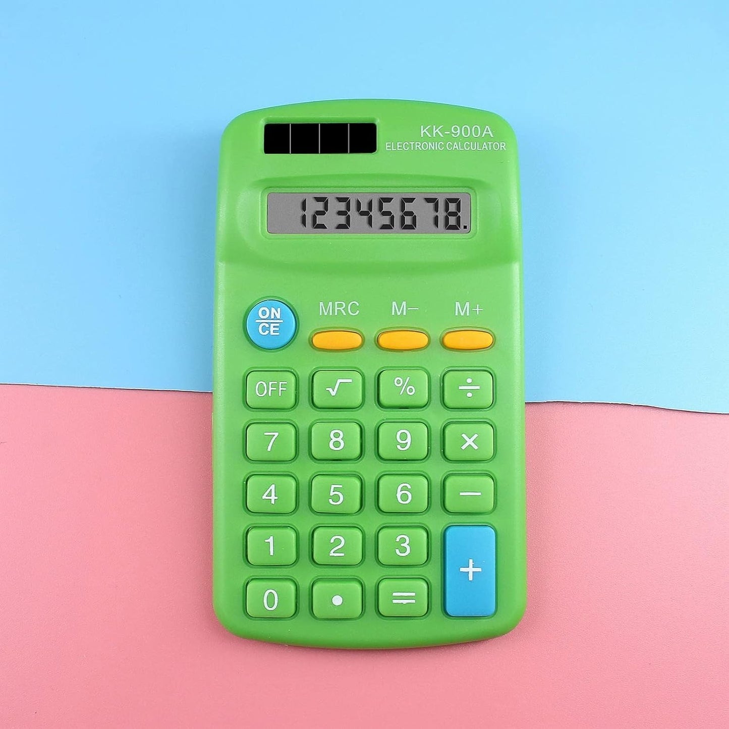 Green Mini Calculator 8 Digits with LED Large Screen Big Button, Pocket Calculator for Office, Home, School Office Electronics Easy to Carry