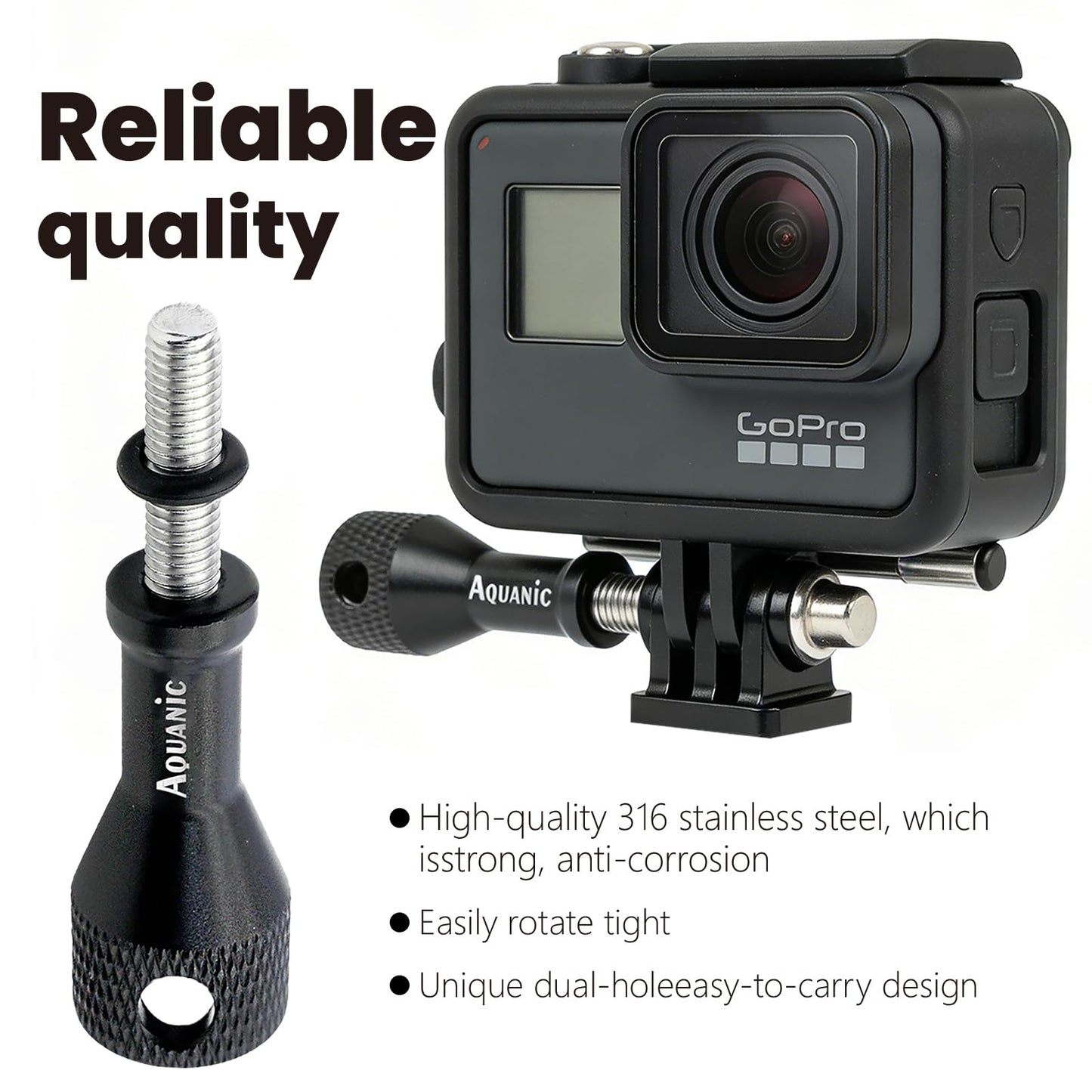 Rigrig Aluminum Alloy Thumbscrew with Waterproof Action Camera Wrist Strap for GoPro Hero, DJI Osmo Action, Insta360