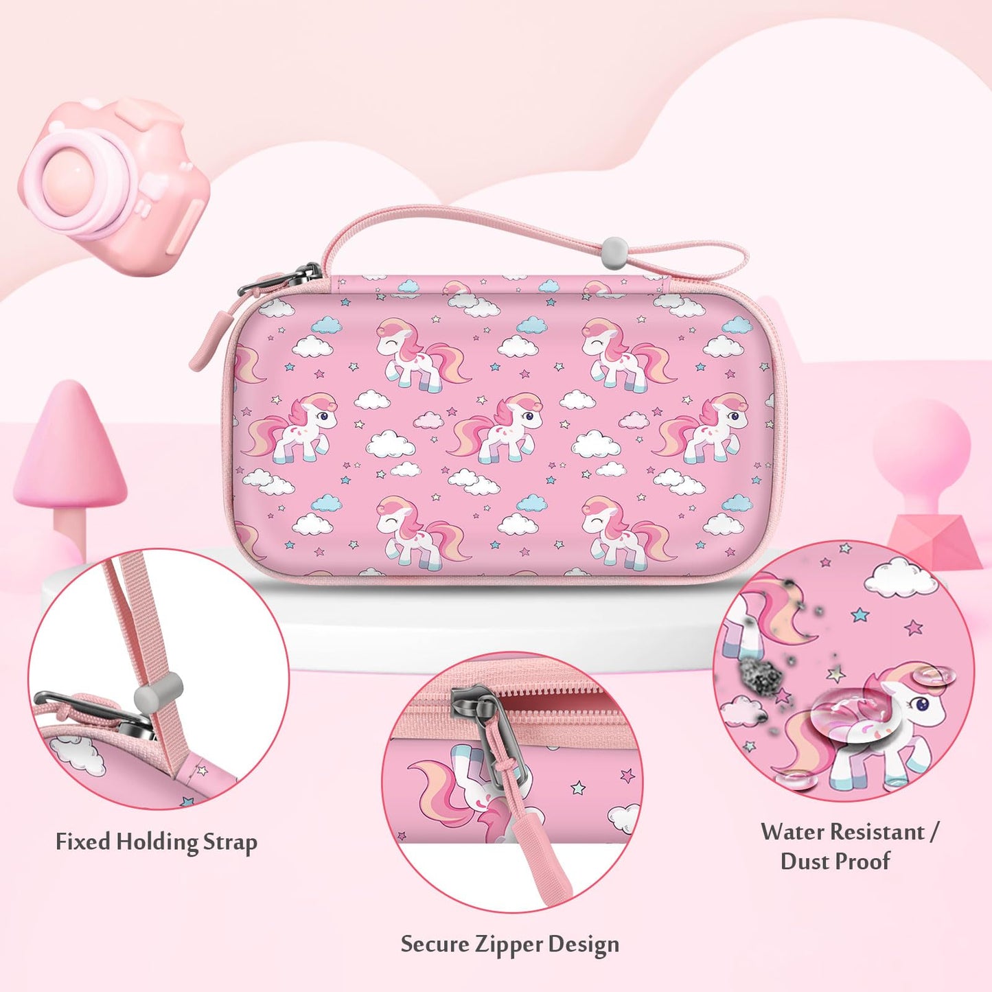 Fintie Kids Camera Case Compatible with ESOXOFFORE, MINIBEAR, Dylanto, GKTZ, Mgaolo, WEEFUN Instant Print Digital Cameras, Hard Carrying Storage Bag