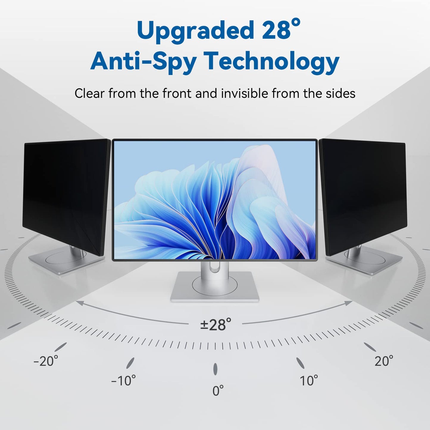 IPROKKO [2-Pack] 24 Inch Computer Privacy Screen Filter for 16:10 Widescreen Monitor, Removable 24in Anti Blue Light Glare Privacy Shield, Anti Spy