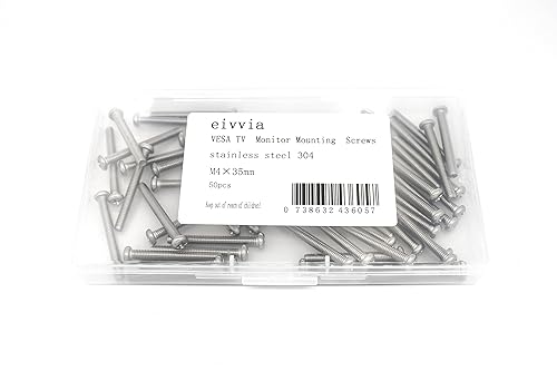 eivvia 50Pcs VESA TV Monitor Mounting Screws M4 x 35mm