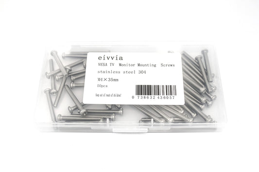 eivvia 50Pcs VESA TV Monitor Mounting Screws M4 x 35mm