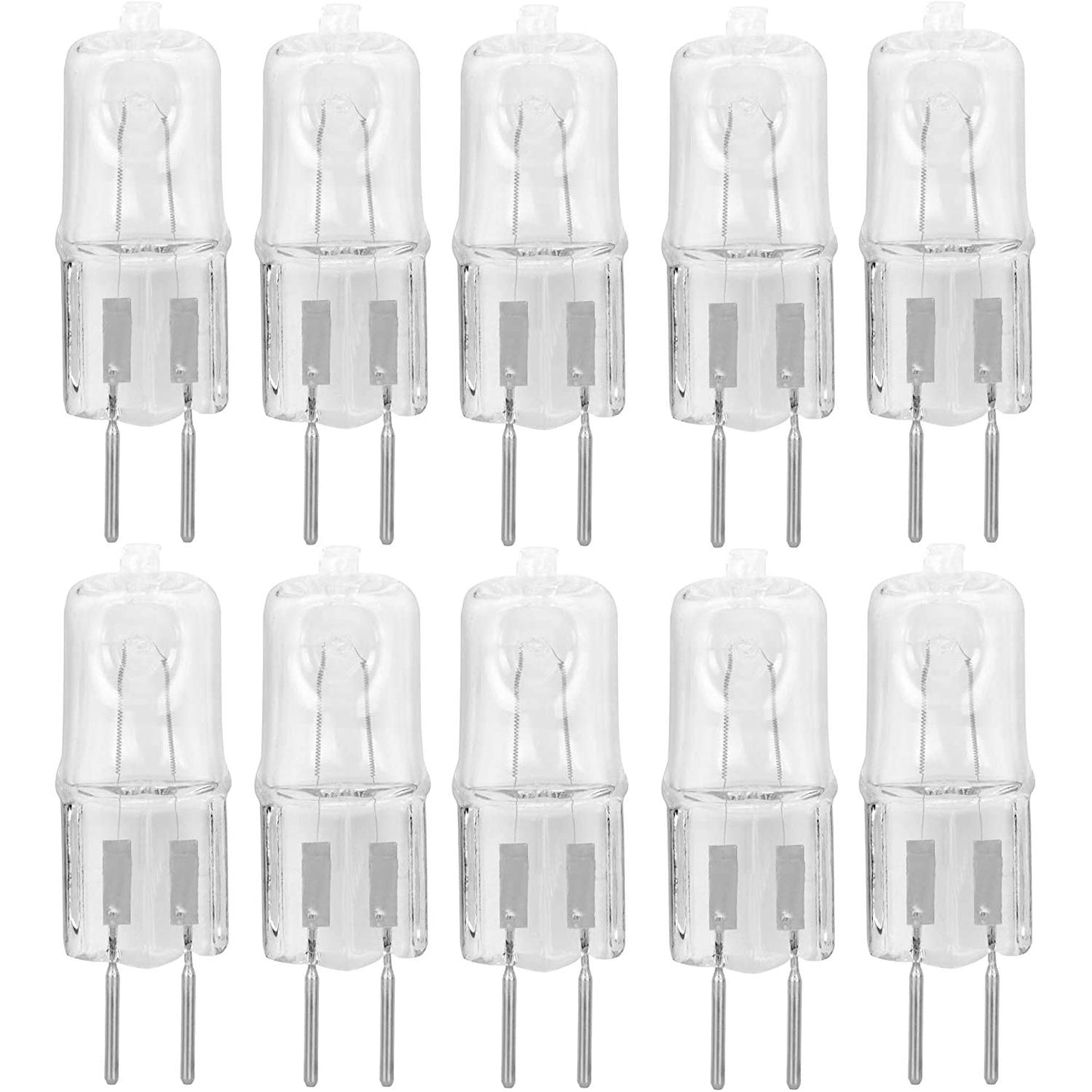 10 Pack Halogen Light Bulb Electric Oil Warmer Bulb Clear Lens Dimmable Q35/G5.3/CL/120V G5.3 JCD 35 Watt 120 Volt Replacement Candle Warmer Oven