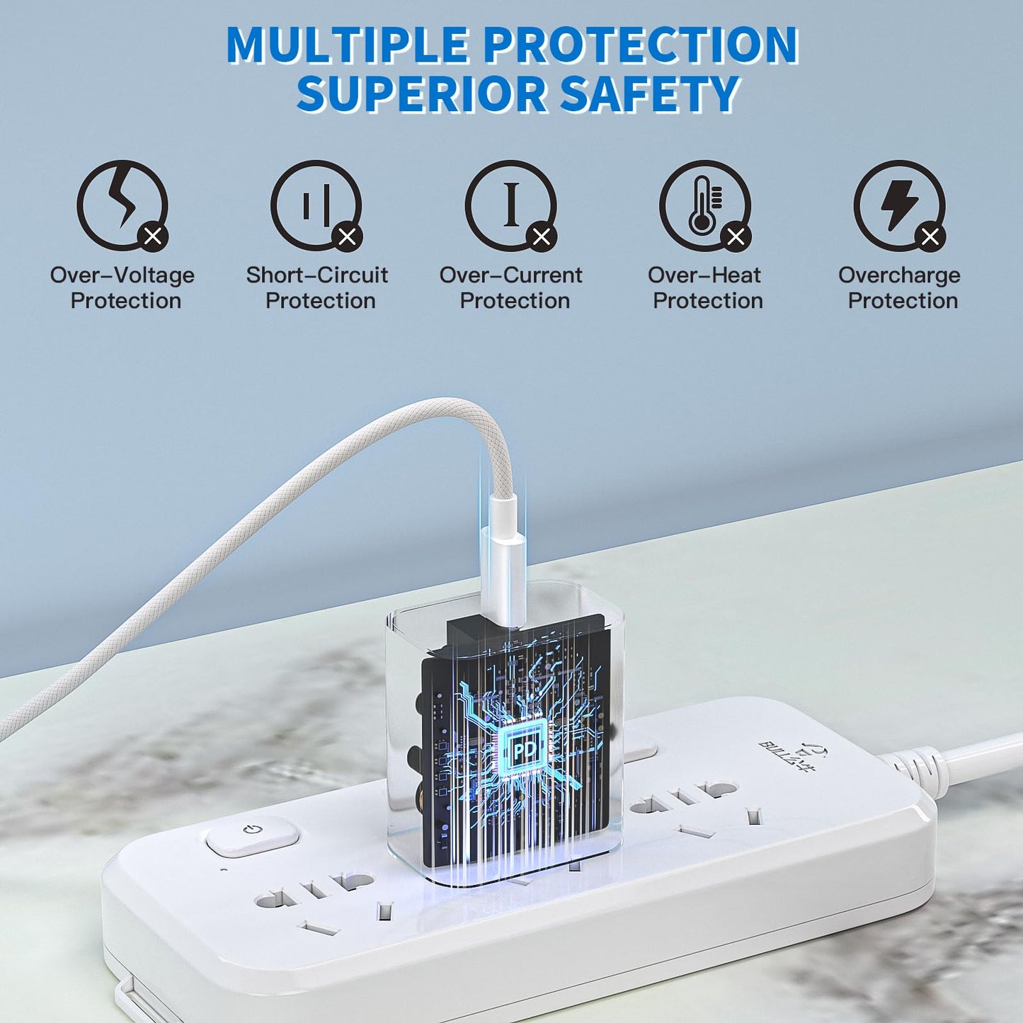 [Apple Certified] Magnetic Wireless Charger, 10FT Long 25W iPhone Magsafe Charger Fast Phone Charging Pad Wireless Magnetic Braid Cable Charge