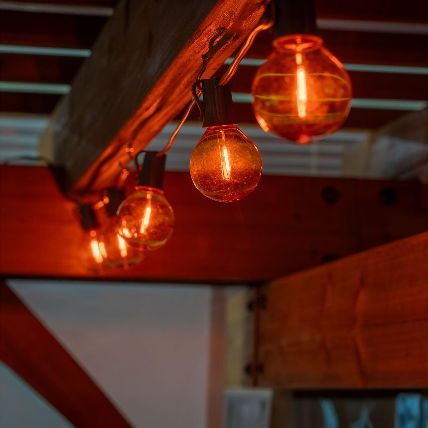Novelty Lights 25 Pack Orange G40 LED Filament String Light Bulbs, E12