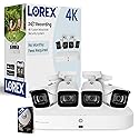 Lorex Fusion 4K Security Camera System w/ 2TB NVR - 8 Channel PoE Wired Home Security System w/ 4 Metal Cameras - Motion Detection, Color Night