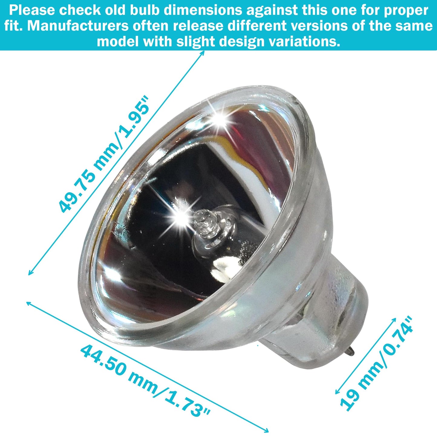 HQRP 12V 100W MR16 Shape GZ6.35 Bi-Pin Base Halogen Lamp Bulb for Sankyo Sound 700 / Dualux 1000H / Dualux 1000-H Replacement Plus Coaster