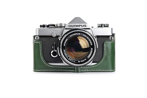 OM-4 Case, BolinUS Handmade Genuine Real Leather Half Camera Case Bag Cover for Olympus OM-1 /1N OM-2/2N OM-3/3Ti OM-4/4Ti (No Handle) Camera