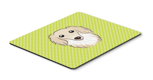 Caroline's Treasures BB1274MP Checkerboard Lime Green Longhair Creme Dachshund Mouse Pad, Hot Pad or Trivet, Large, Multicolor