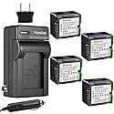 Kastar CGA-DU14 Battery (4-Pack) and Charger Kit Replacement for Panasonic CGA-DU14 CGA-DU21 NV-GS500 GS508 MX500 PV-GS400 GS500 SDR-H280 VDR-M70 M74