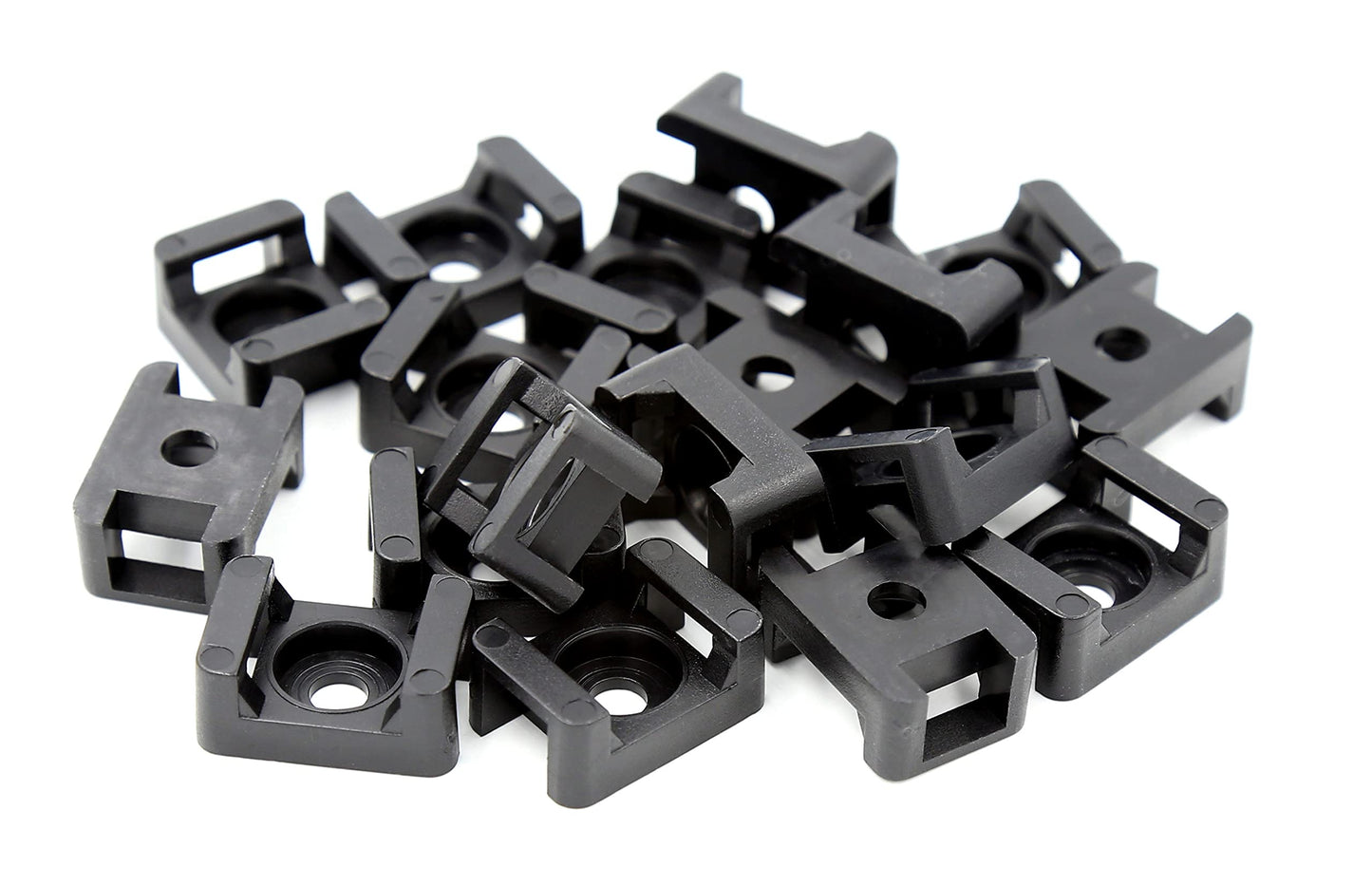 iexcell 100 Pcs Black 9 mm Cable Tie Base Saddle Type Mount Wire Holder