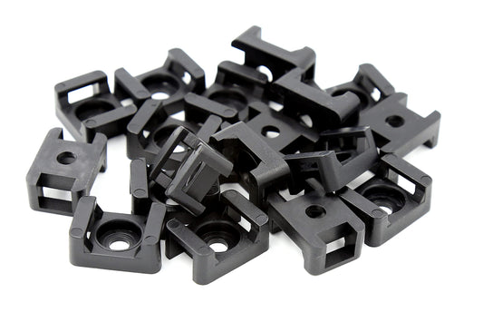 iexcell 100 Pcs Black 9 mm Cable Tie Base Saddle Type Mount Wire Holder