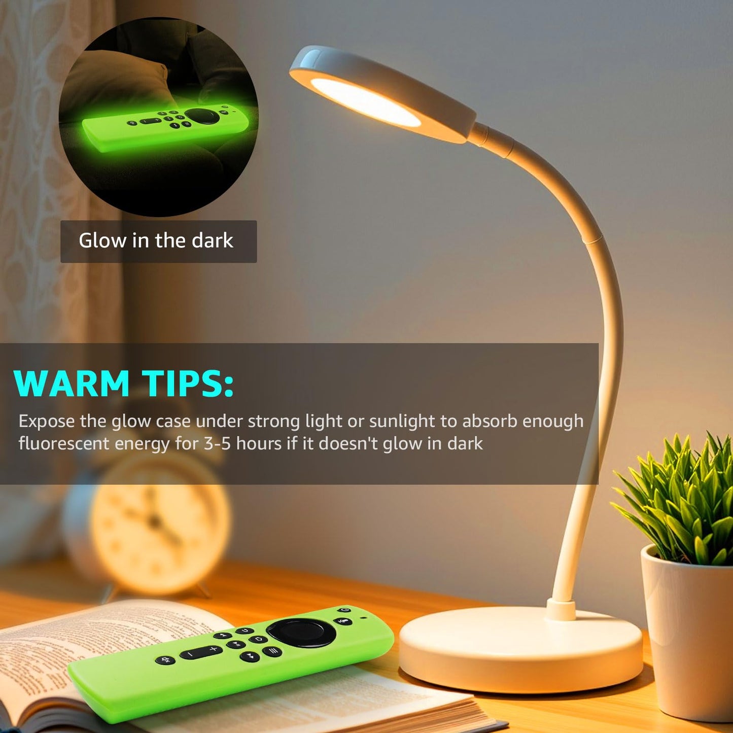 [2 Pack ] Firestick Silicone Remote Cover Case Compatible with 4K Firetv Stick, Firetv Remote Control Cover, Shockproof Anti Slip Case (Green Glow