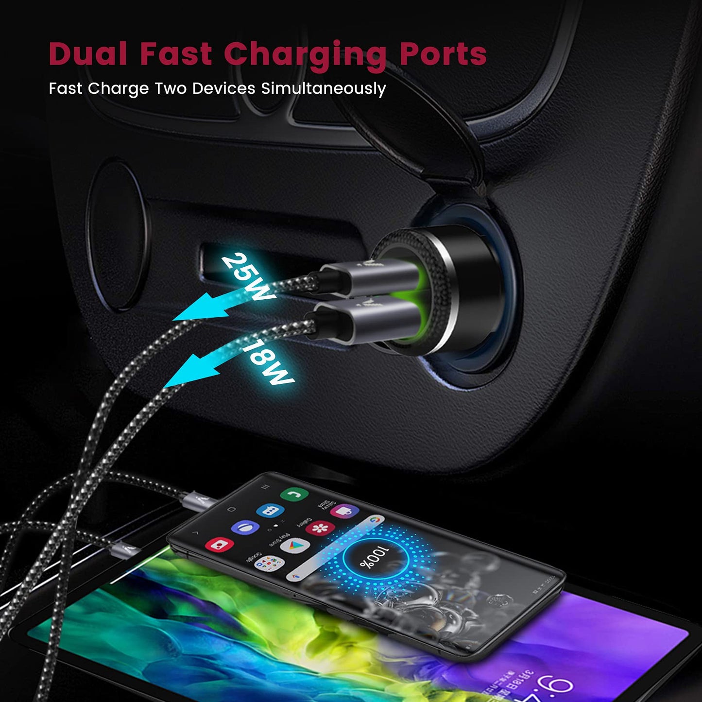 Super Fast Charger Type C Kit, VELOGK 25W PD PPS USB C Wall/Car Charger for Samsung Galaxy S26/S25/S24/S23 Ultra/S23+/S23/S22/S21/S20/Plus/Note