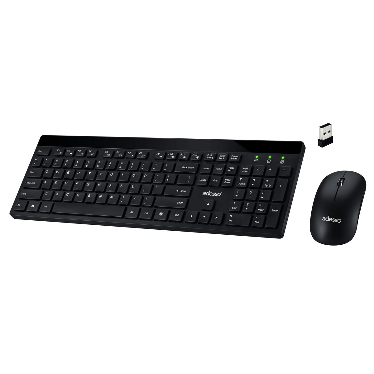 Adesso WKB-1400CB Wireless Keyboard and Mouse Combo, Black