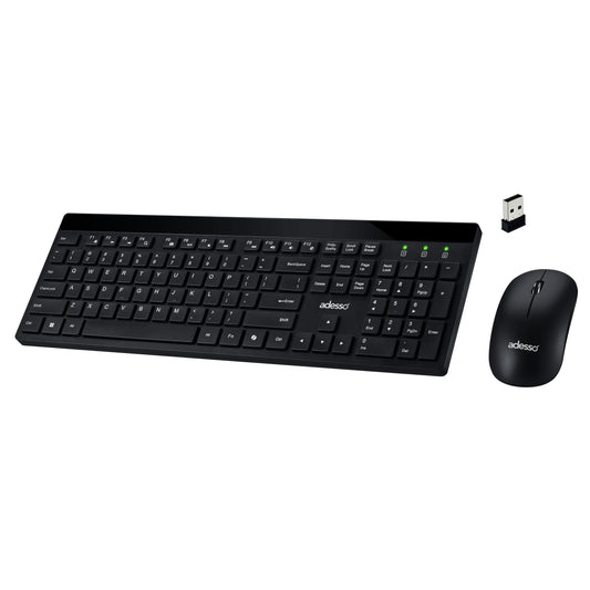 Adesso WKB-1400CB Wireless Keyboard and Mouse Combo, Black
