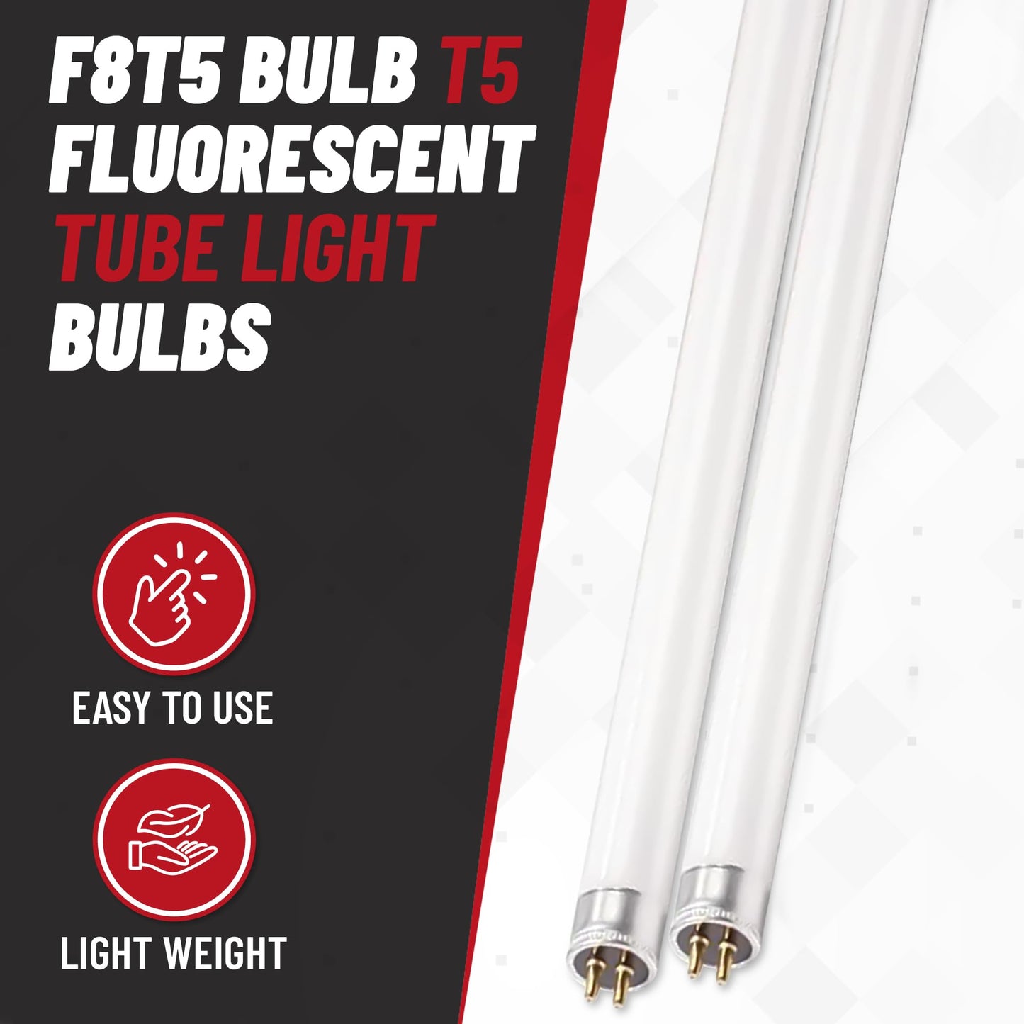 BULBMASTER F8T5CW Fluorescent Bulbs 12 Inch - F8T5 8W Cool White 4100K 12" Under Cabinet Light Bulbs Linear T5 380 Lumens - Under The Counter Small
