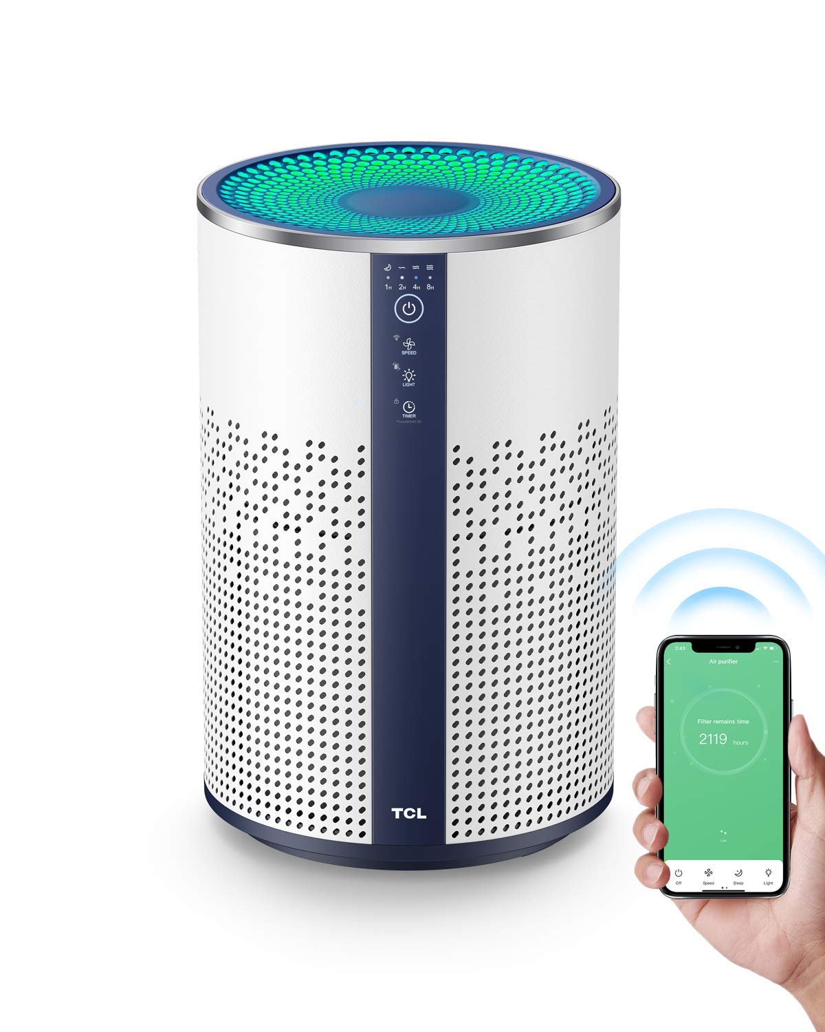 TCL Air Purifier for Home Room Bedroom, Smart WiFi Alexa Control, True H13 HEPA Air Filter Remove 99.97% Smoke Odor Pet Dander Dust Pollen Mold Air