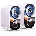 2026 Upgraded 2K Security Cameras Wireless Outdoor (2 Pack), Free Cloud Storage, Long Battery Life, AI Motion Detection, Spotlight & Siren