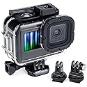 GEPULY Waterproof Case for GoPro Hero 9 10 11 12 13 Black - with 2 Cold Shoe Adapters 60M Underwater Protective Dive Housing Shell Accessories