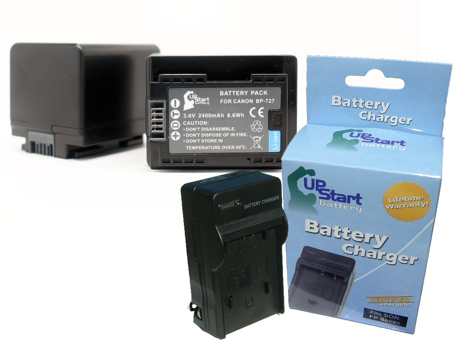 2X Pack BP-727 Decoded Battery + Charger for Canon HF R300, HF R400, HF M500, HF M50, HF M52, HF R40, HF R30, HF R42, HF R32 Camcorder