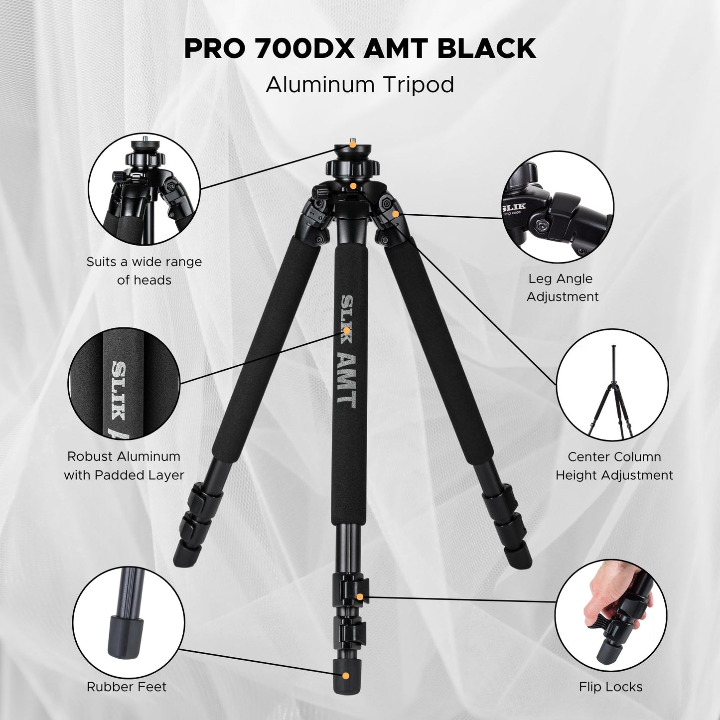 SLIK Pro 700 DX Tripod Legs - Black