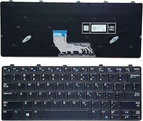 YIJIATech Replacement Keyboard with Screwdriver US Layout for Dell Latitude 3180 3189 3190 3380 Black Border