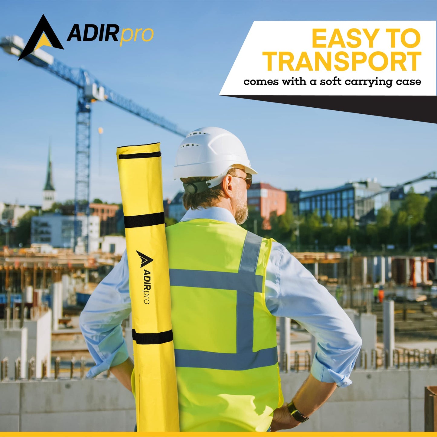 AdirPro Aluminum Prism Pole Tripod | Adjustable Range Pole Tripod with Quick-Release Clamp | for Survey Pole, Rover Rod, GPS & GNSS RTK | Total