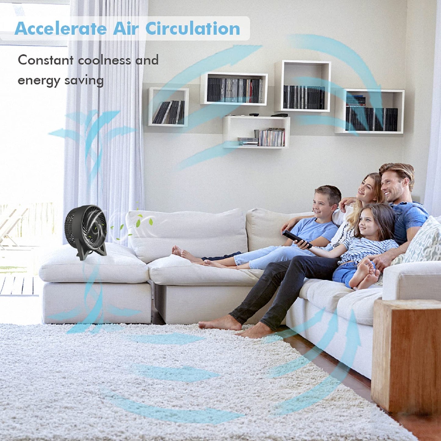 DR.PREPARE Desk Fan, 8 Inch Powerful Table Fan, Small Quiet Bedside Fan with 2 Speeds, Portable Personal Cooling Fan for Bedroom Sleeping Tabletop