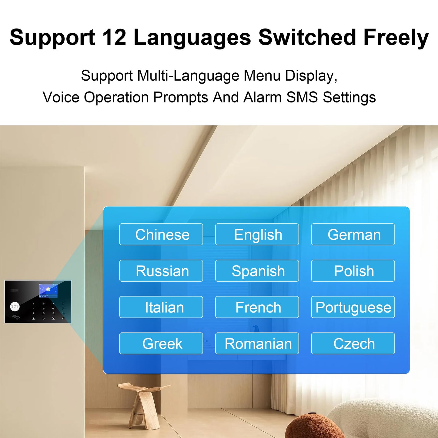 2G WiFi Alarm System, Compatible with Google Home and Alexa Wireless Security System, Motion Detector, Anti-Theft Kit with Siren, Sensor Ports Protect