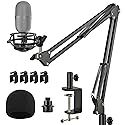 Razer Seiren Mini Boom Arm Mic Stand with Pop Filter, Shock Mount, Upgraded Heavy Duty Clamp, Adjustable Suspension Scissor Boom Arm Stand for Razer