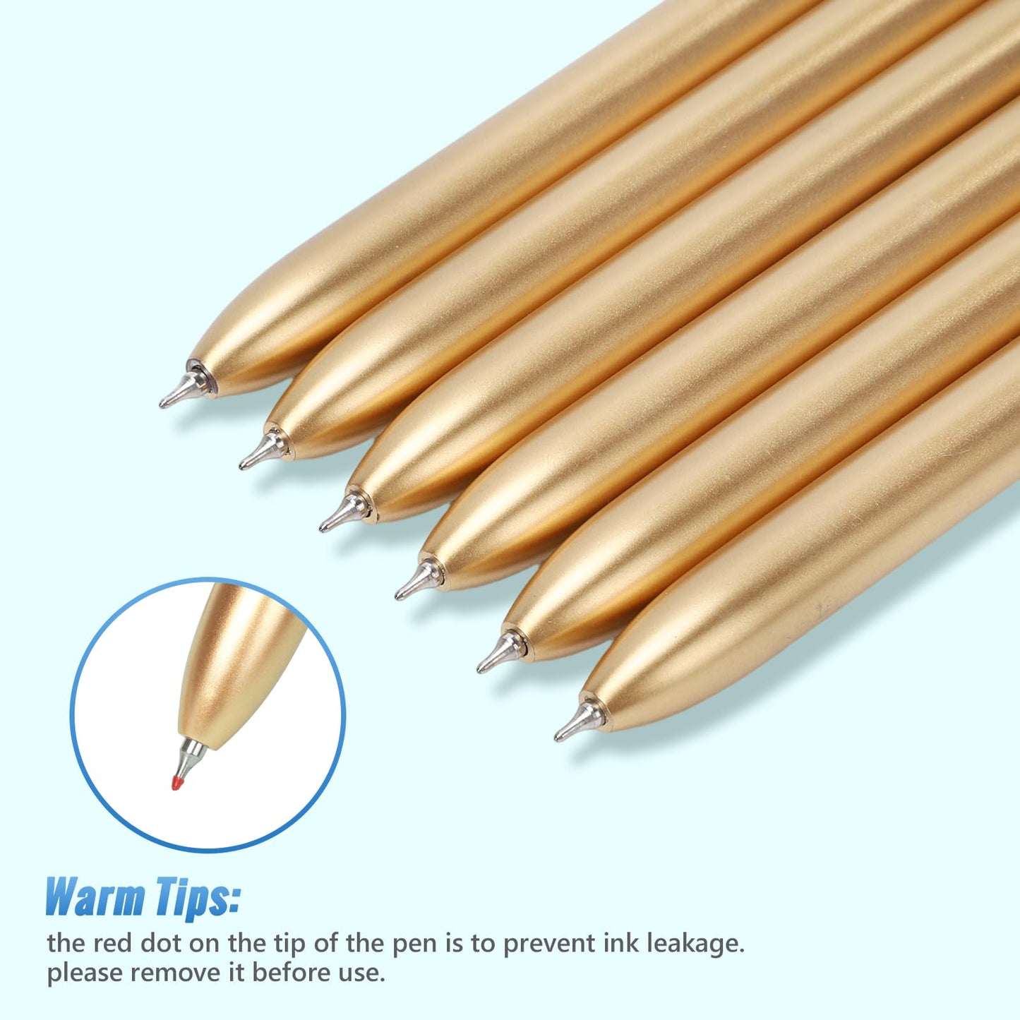 6 Pack Black Gel Pens 0.5mm Black Gel Ink Pens Bulk Quick Drying Pens,Gold
