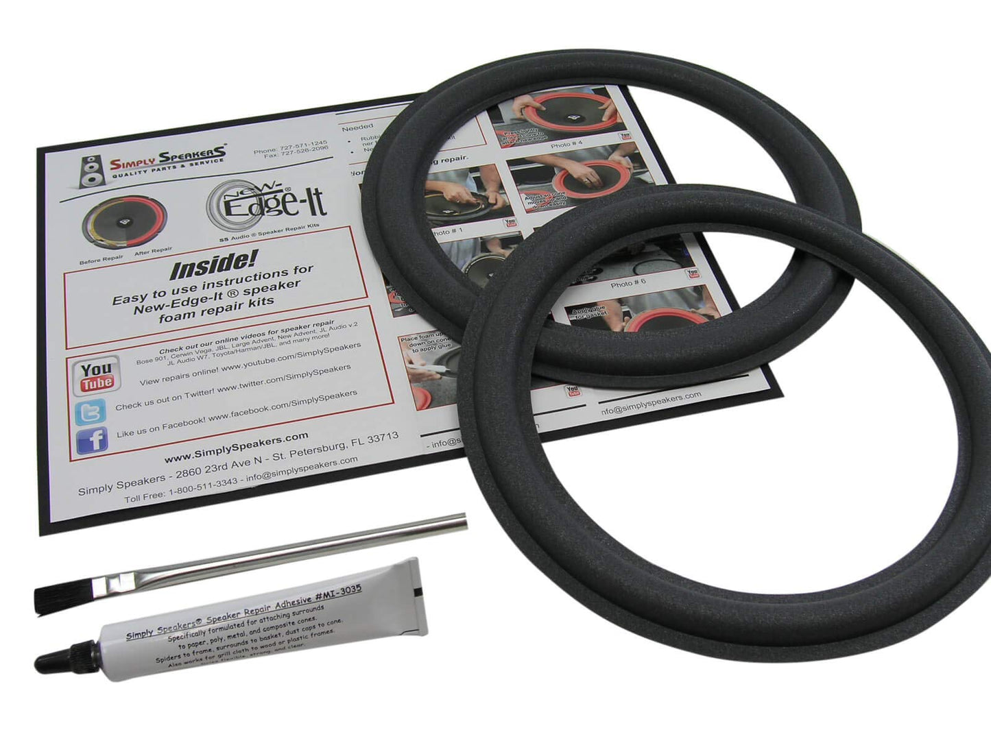 Smaller Advent 9 Inch Foam Speaker Repair Kit FSK-9 (Pair)