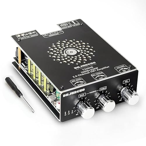 T220HS 220W+220W Power Amplifier Board with Subwoofer 2.0 Channel, 12V-36V Audio Power Amplifier Module with Treble and Bass Control