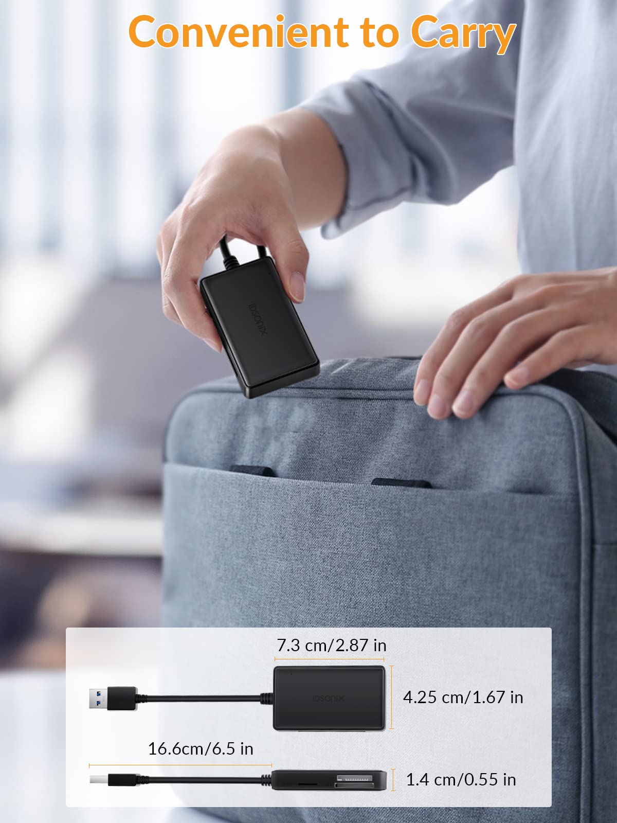 SD Card Reader 4 in 1 Simultaneously - iDsonix USB A 3.0 Card Reader 5Gbps for SD, TF(Micro SD), CF, MS, Support SDXC, SDHC, MMC, Micro SDXC, Micro