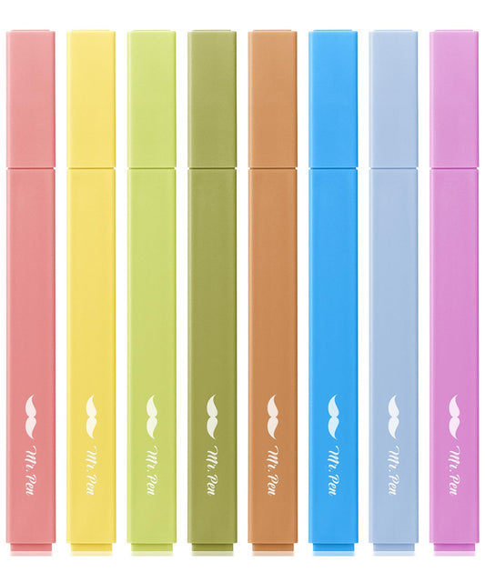 Mr. Pen- Aesthetic Highlighters No Bleed, 8 Pack, Assorted Colors | Chisel Tip, Cute Highlighters Assorted Colors for Journaling, Highlighting