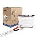 Cmple - 50FT 12AWG Speaker Wire Cable with 2 Conductor Speaker Cable (CCA) Copper Clad Aluminum CL2 Rated In-Wall Speaker Wire for Home Theater & Car