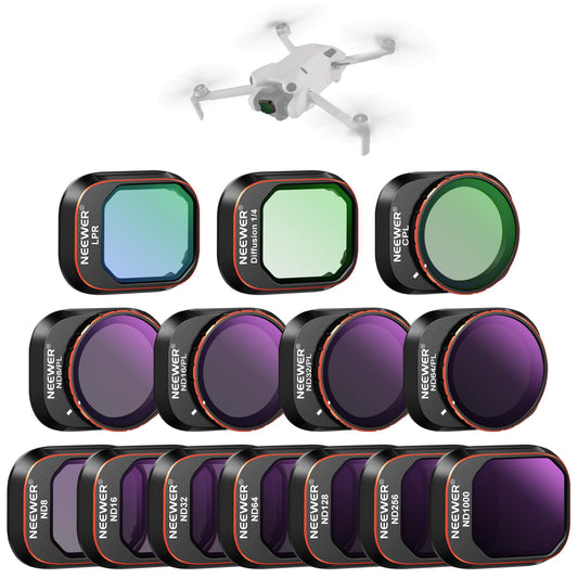 NEEWER 14 Pack Filter Set Compatible with DJI Mini 4 Pro, Polarized ND Filters, ND8 ND16 ND32 ND64 ND128 ND256 ND1000 ND8/PL ND16/PL ND32/PL ND64/PL