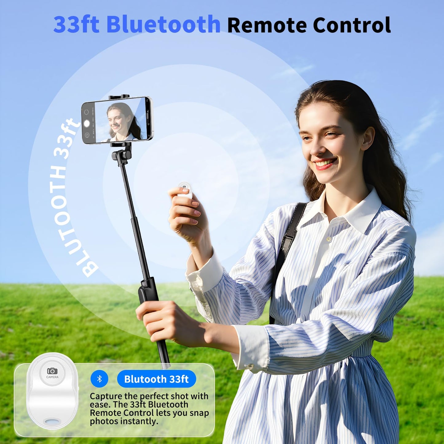 FMC Vlogging kit for iPhone, Selfie Monitor Screen Phone Vlog Support 4K 30fps Wireless Connection Magnetic Screen Mirroring Using Back Camera