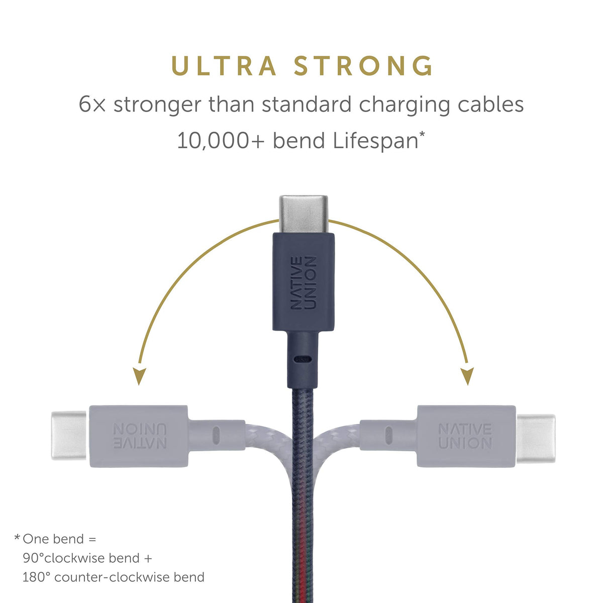 Native Union Belt Cable XL USB-A to USB-C - 10ft Ultra-Strong Charging Cable with Leather Strap for iPhone 18 Pro/Pro Max, iPhone Duo, Galaxy S26/S25