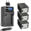 Kastar 3-Pack BP-827 Battery and LCD AC Charger Compatible with Canon VIXIA HF M306 HFM306, VIXIA HF M40 HFM40, VIXIA HF M41 HFM41, VIXIA HF M46